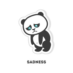 Isolated sad panda on white background. Cute sticker. © inspiring.team