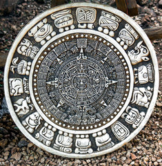 Maya calendar with bas-reliefs
