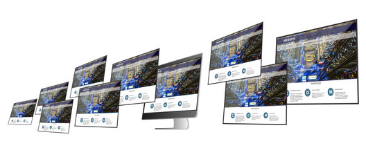 website downtown concept on computer