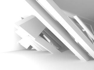 White empty interior. Abstract architecture background