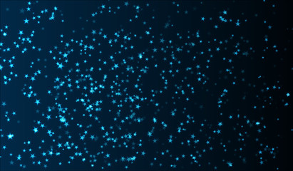The blue luminous stars are scattered across the sky. Vector illustration