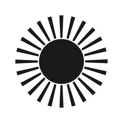 Sun vector black icon. Element for design. Vector Illustration.