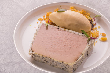 Guinea fowl liver parfait with black truffle