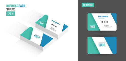 Modern creative and clean business card. Flat design template and mock up. vector illustration