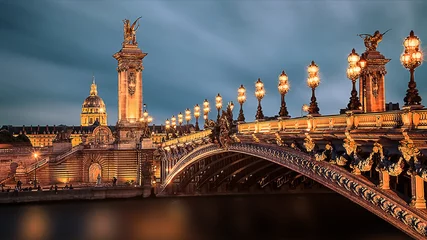 Fotobehang Pont Alexandre III Alexandre III-brug in Parijs