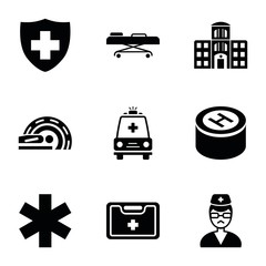 Set of 9 doctor filled icons