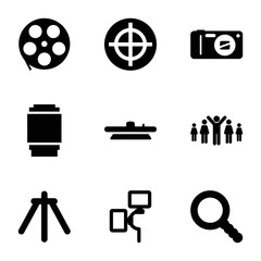 Set of 9 focus filled icons