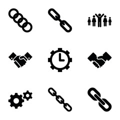 Set of 9 cooperation filled icons