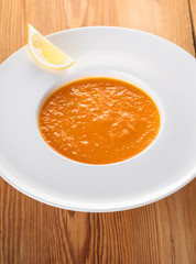 Carrot cream soup puree