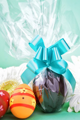 Chocolate Easter egg  with copy space