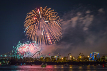 FIREWORKS OVER ST LAWRENCE RIVER
