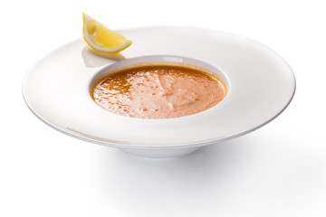 Carrot cream soup puree