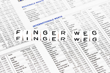 Obraz premium Finger weg von Aktien