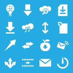 Set of 16 download filled icons