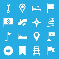 Set of 16 direction filled icons