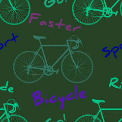 Sport bicycle seamless pattern
