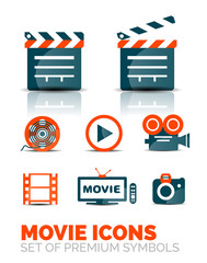 Set of movie show icons