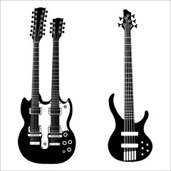 Obraz premium Set of isolated vector guitars