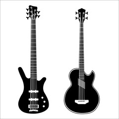 Obraz na płótnie Canvas Set of isolated vector guitars