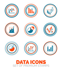 Set of vector data infographics concepts