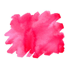 Watercolor bright pink spot blob blot isolated background vector