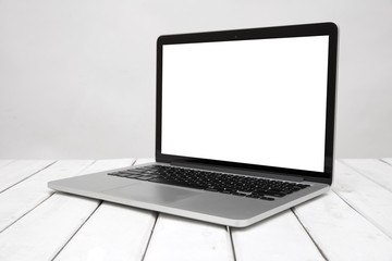 Isolated laptop with empty space on white background