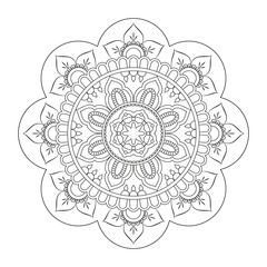 Flower Mandala. Vintage decorative elements. Oriental pattern, vector illustration. Islam, Arabic, Indian, moroccan,spain, turkish, pakistan, chinese, mystic, ottoman motifs. Coloring book page