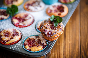 sweet muffins with berries inside