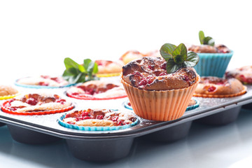 sweet muffins with berries inside