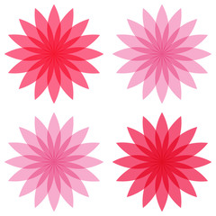 Abstract pink flowers. Vector isolated illustration.