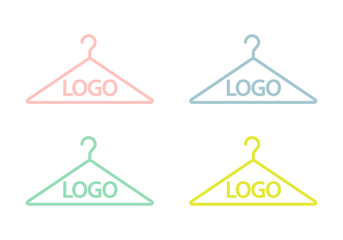 Multicolored fashion logo template. Vector illustration.