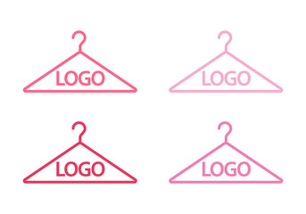 Pink logo template for fashion brand. Vector illustration.