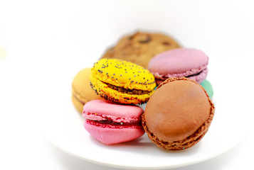 Macaroon isolated on the plate