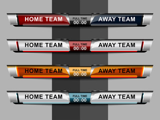 Soccer Score Broadcast Graphics Template, vector illustration