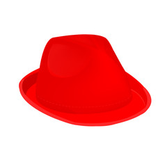 Red unisex fashion hat, summer panama hat isolated vector