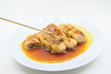bananas grilled with syrup