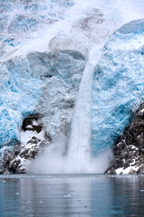 Ice Falling from Glacier in Alaska