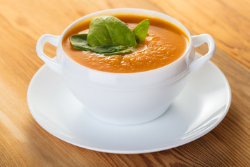 Carrot cream soup puree