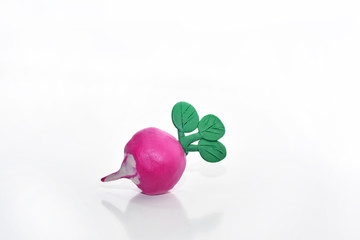 Vegetables made from plasticine.