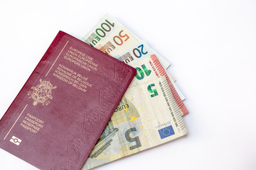 Belgium traveling Passport and euro's