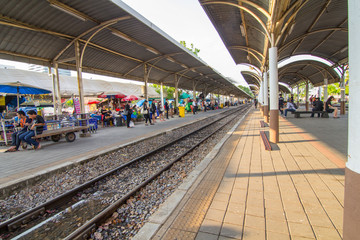 Naklejka premium railroad station platform
