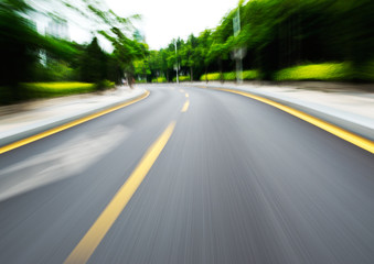Fototapeta na wymiar along the road with motion blur.