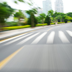 Obraz na płótnie Canvas along the road with motion blur.