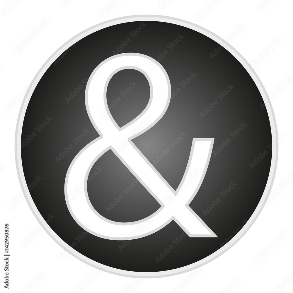 Poster vector image button with the sign ampersand