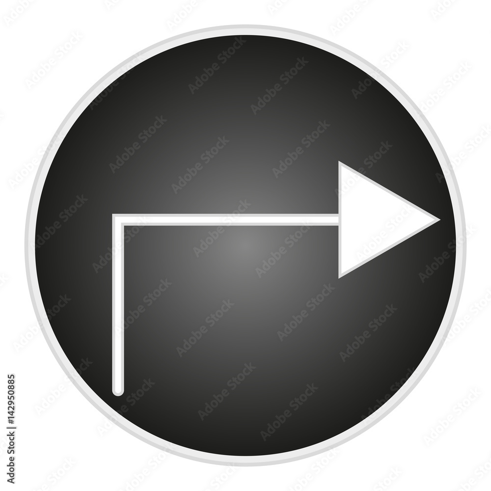 Aufkleber vector image of a circular black arrow button