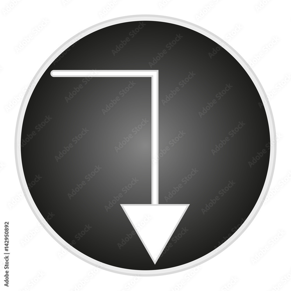 Aufkleber vector image of a circular black arrow button