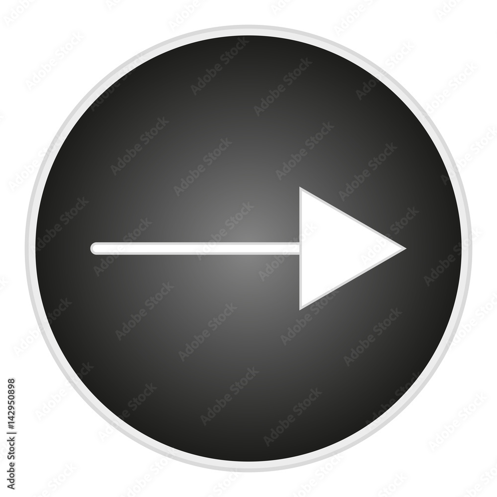 Aufkleber vector image of a circular black arrow button