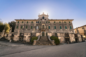 Fototapeta premium Villa Pignatti-Morano is a three-story seventeenth century villa with a particular staircase on the west side.