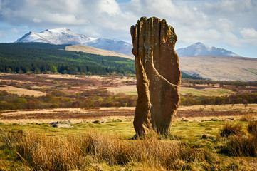 Prehistoric standing stone on Machrie Moor