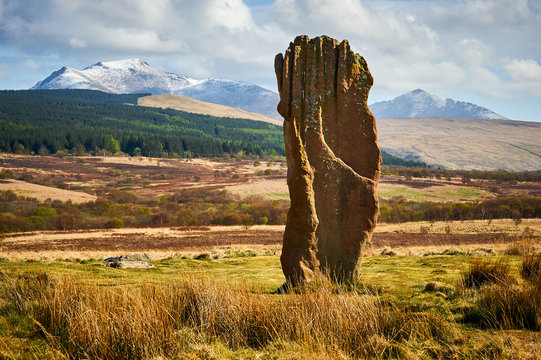 Prehistoric standing stone on Machrie Moor